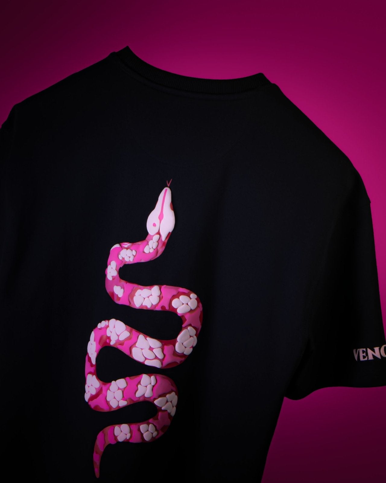 Blush Serpent Tee (Black) | Premium Streetwear by White Kiwi