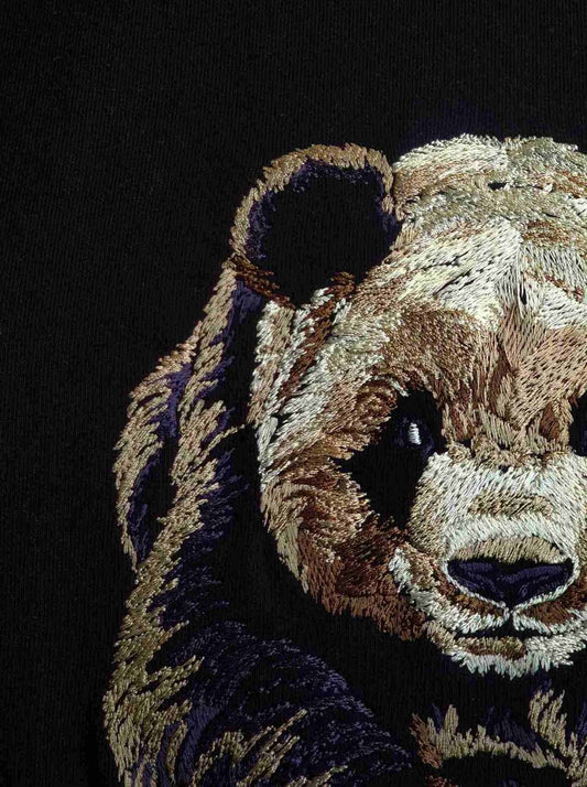 Classic Panda Embroidery Tee | Premium Streetwear by White Kiwi