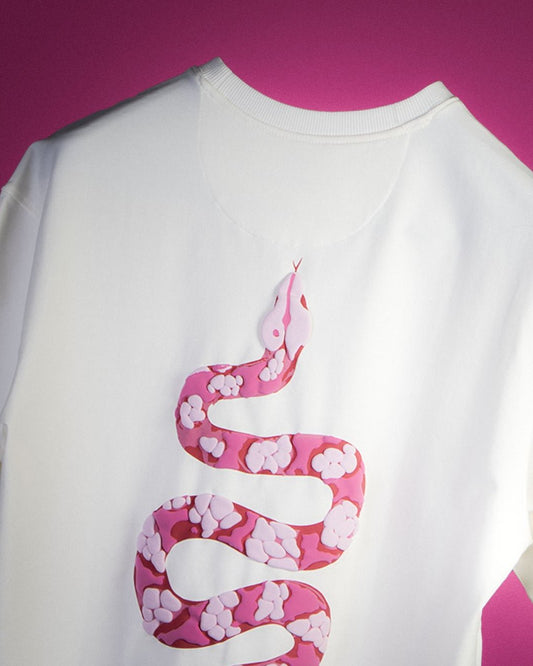 Blush Serpent Tee (Off White) | Premium Streetwear by White Kiwi