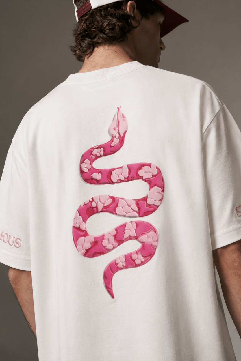 Blush Serpent Tee (Off White) | Premium Streetwear by White Kiwi