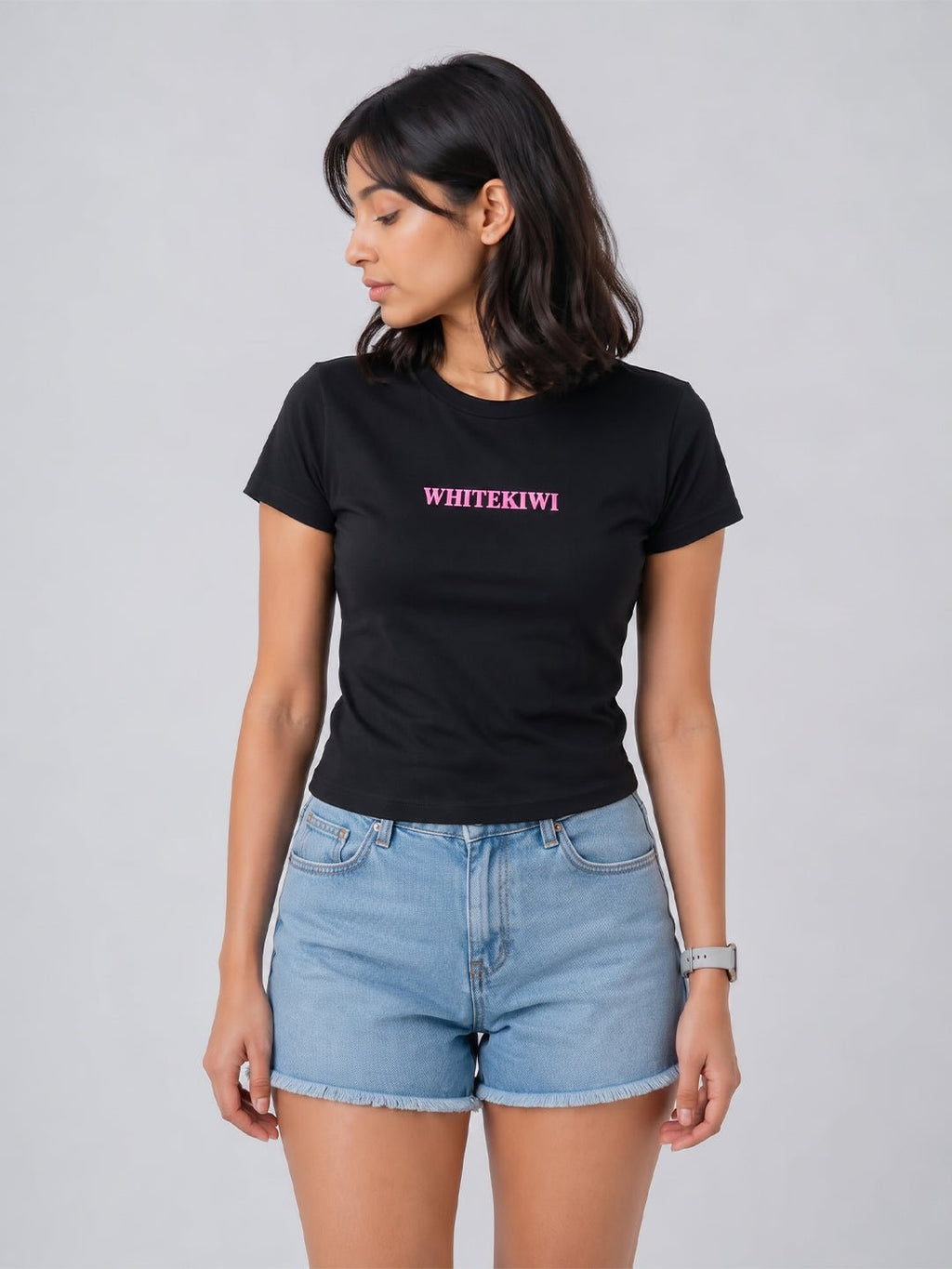 Blush Serpent Women Tee (Black) | Premium Streetwear by White Kiwi