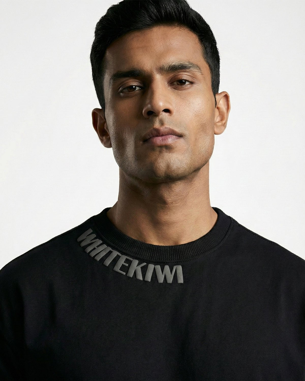 Classic Neck Tee (Black) | Premium Streetwear by White Kiwi