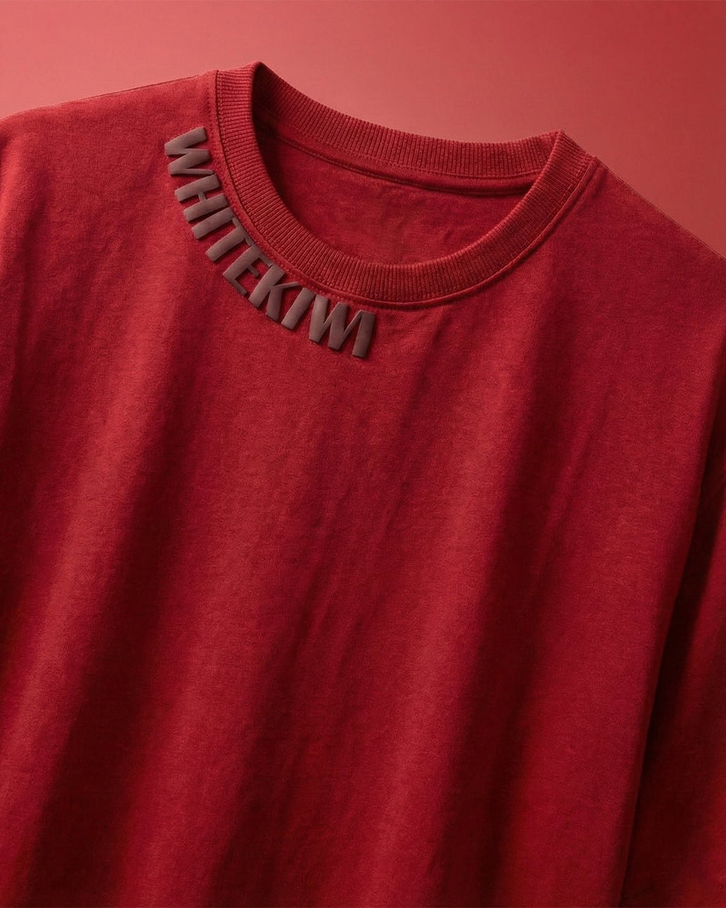 Classic Neck Tee (Red) | Premium Streetwear by White Kiwi