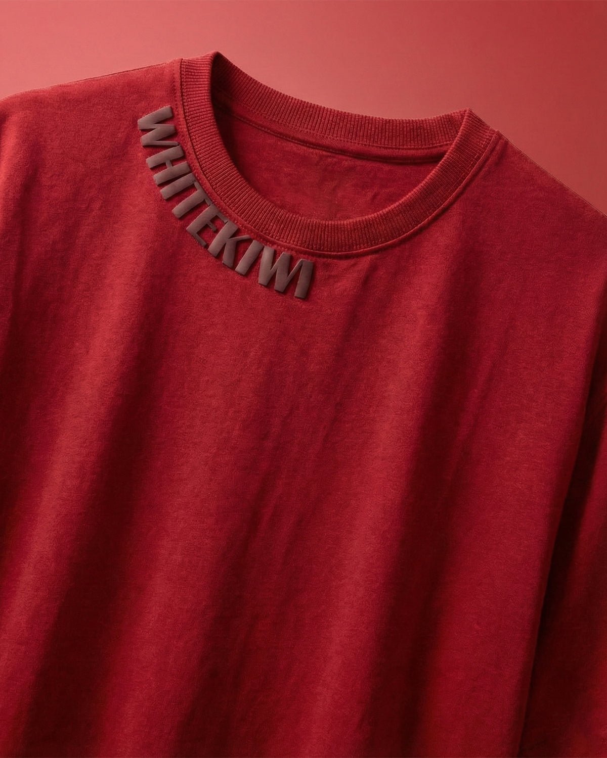 Classic Neck Tee (Red) | Premium Streetwear by White Kiwi