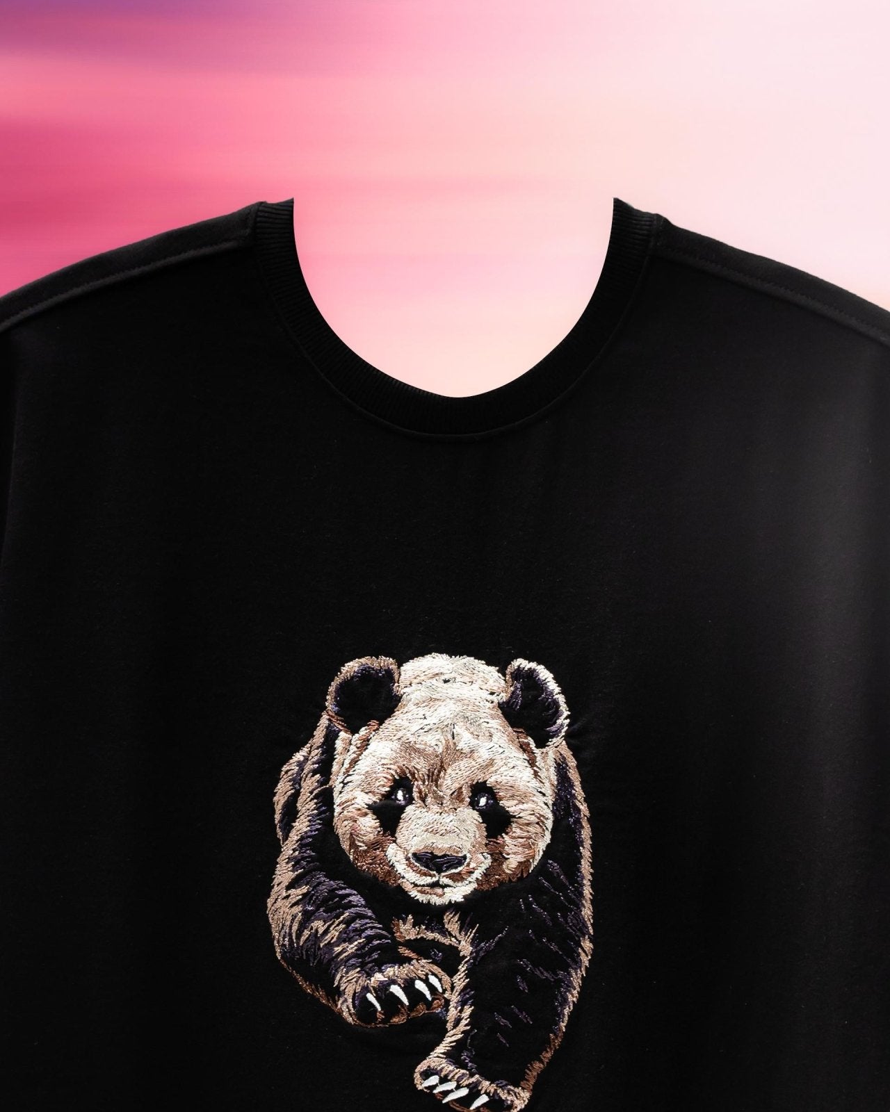 Classic Panda Embroidery Tee | Premium Streetwear by White Kiwi