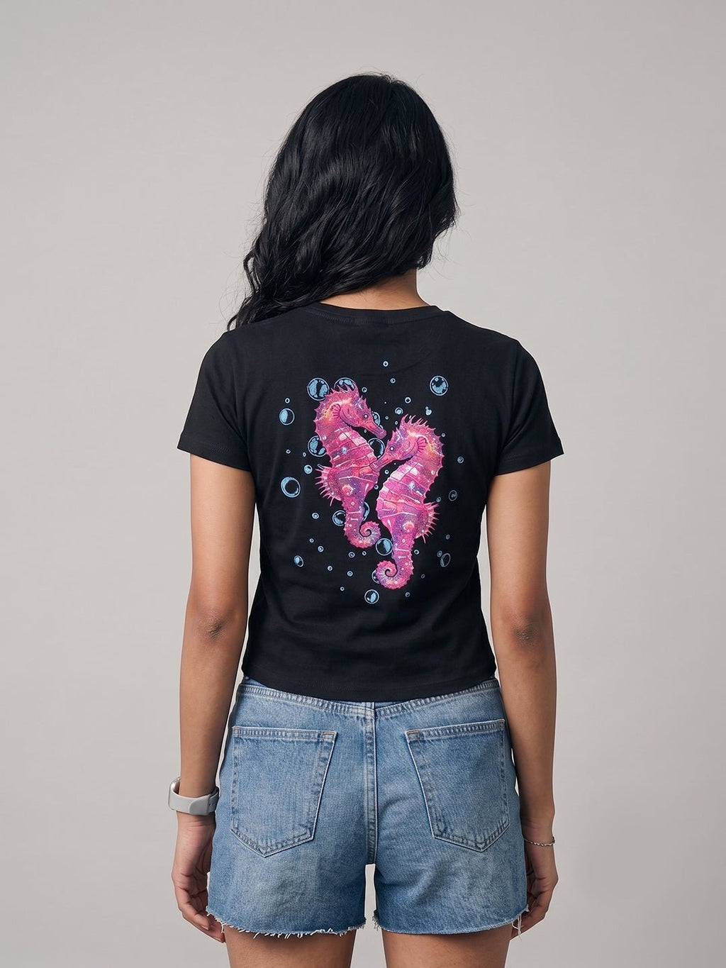 Horsin' Around Women Tee (Black) | Premium Streetwear by White Kiwi