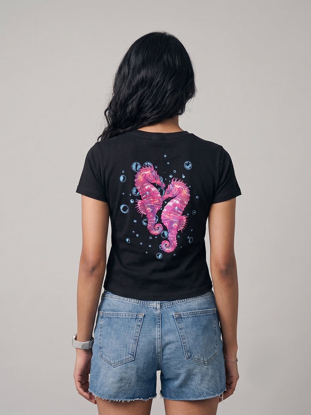 Horsin' Around Women Tee (Black) | Premium Streetwear by White Kiwi