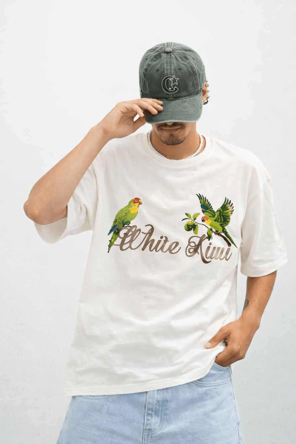 Parrot Grove Tee (Off White) | Premium Streetwear by White Kiwi