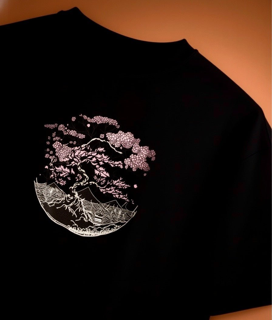 The Sakura Tee (Black) | Premium Streetwear by White Kiwi